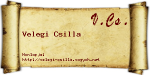 Velegi Csilla névjegykártya